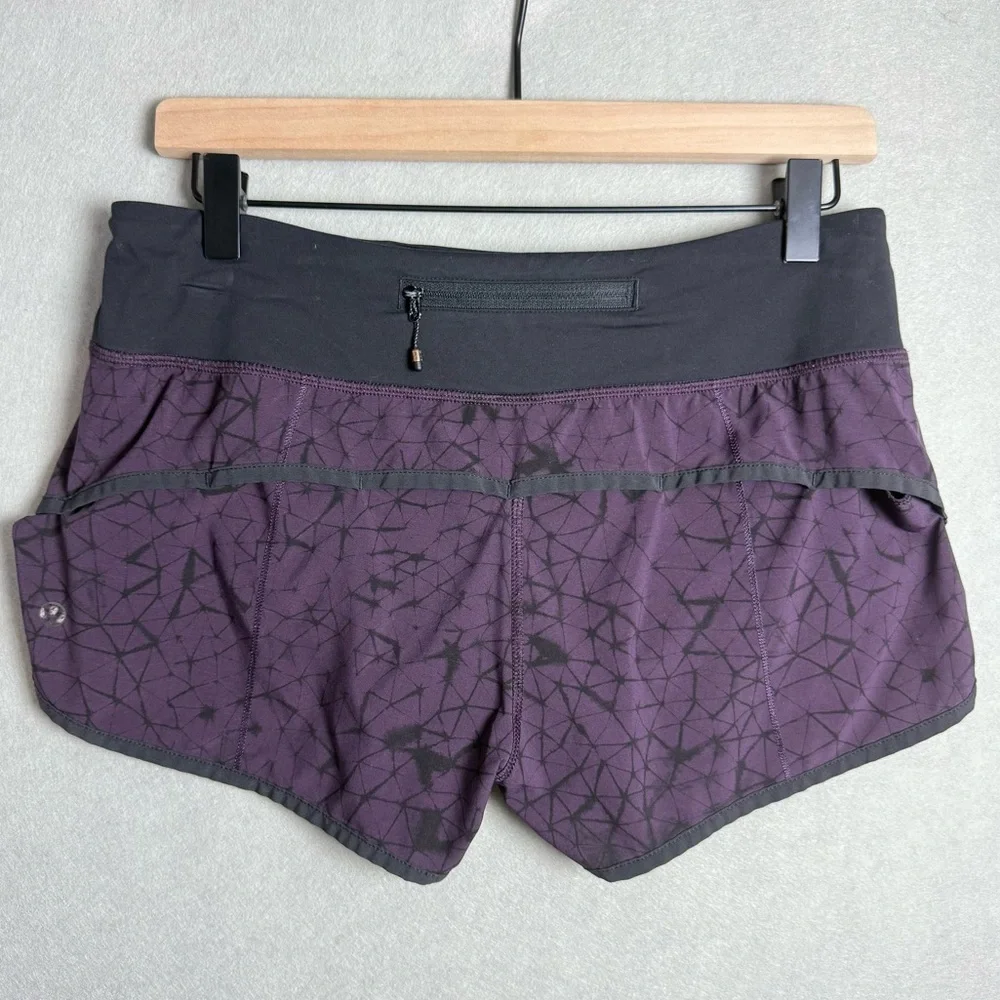 Lululemon Womens Speed Up Short 4-way Stretch Star Crushed Black Cherry size 6 - Picture 2 of 11